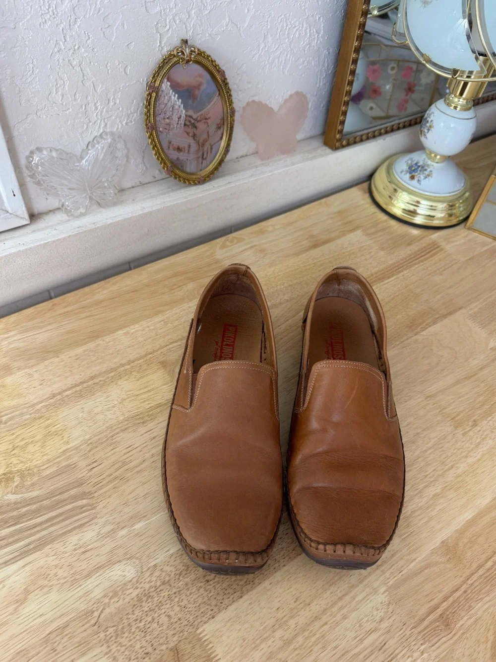 Pikolinos Brown Leather Slip-On Loafers Comfort Shoes EU 43 Classic Casual